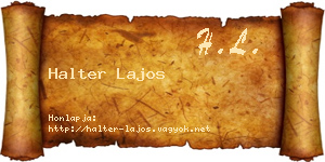 Halter Lajos névjegykártya