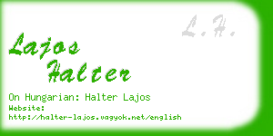 lajos halter business card